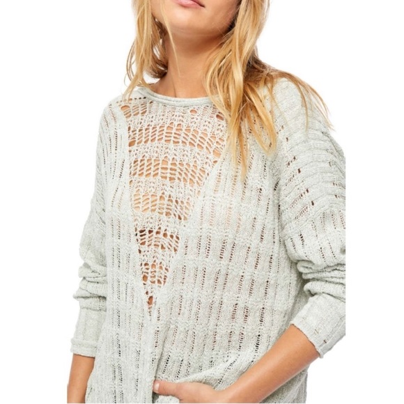 Free People Pretty In Pointelle Tunic Sweater - Picture 4 of 13